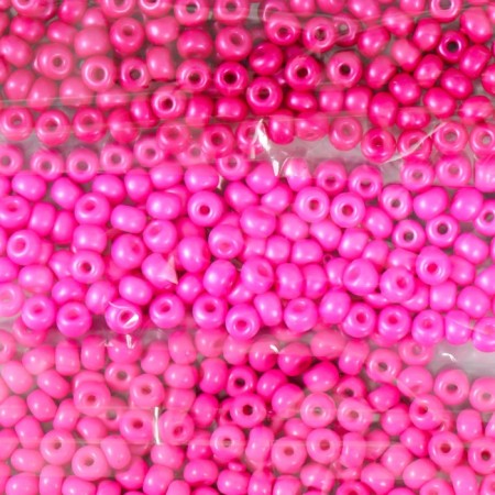 Round beads 6/0 "Pink sunset" 6 colors x 10 g 20x8 cm-1