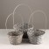 A set of baskets of 3 pcs, d21x10xh36cm, gray, bamboo