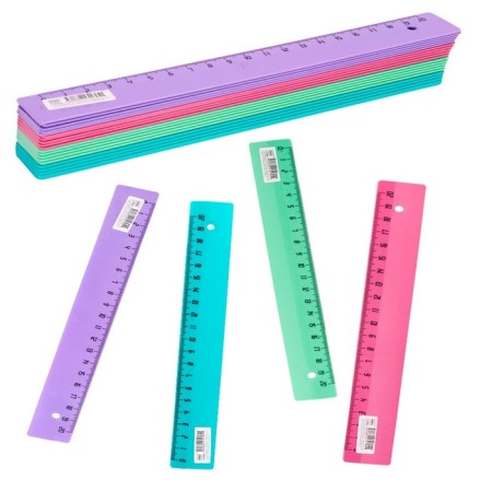 Line 20 cm Calligrata "Provence", plastic, pastel colors, mix-5
