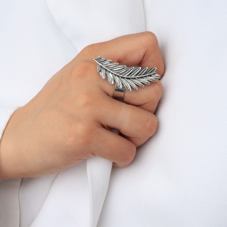 Ring "Liszt" Paporotnik mini, color black silver, dimensionless-3