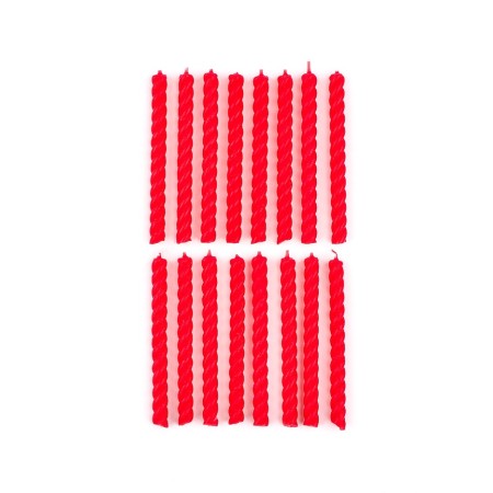 Candles for the cake, red, 16 pcs., 6.5 x 0.5 cm-1