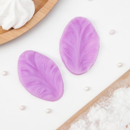Mold "Leaf of Tropical Plants", silicone, 2 pcs, 6.5 × 4 × 2.3 cm, color mix-10