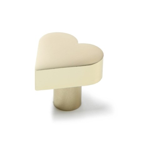 Furniture button “Heart” handle, satin gold color-1