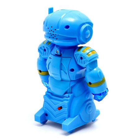 The robot is musical, light and sound effects, drives, blue color-2
