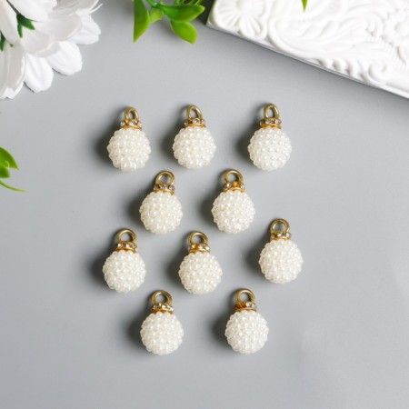 Decor for creativity plastic "Barashka ball with a loop" set 10 pcs 1.4x1.4x1.4 cm-2