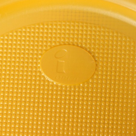 Plastic disposable plates, d = 21 cm, yellow color, 12 pcs/pcs-4