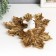 Souvenir Polystone stand "Two white birds on maple leaves" Gold 28.3x28.3x9 cm