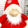 Interior doll "Grandfather Frost in red caftan and cap with snowflakes" 44x21x31 cm