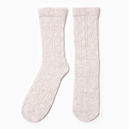 Women's socks, color light-beige melange, size 23-25