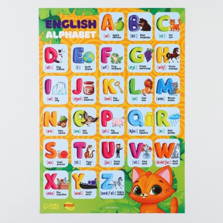 Training poster "Study the alphabet", 170 g/m2, A4-1