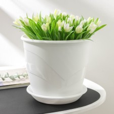 Pot for flowers with the Podon Venice, 4.1 l, D = 21 cm, white color