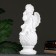 Figure "Angel on a ball with a bird" 27x24x58cm white