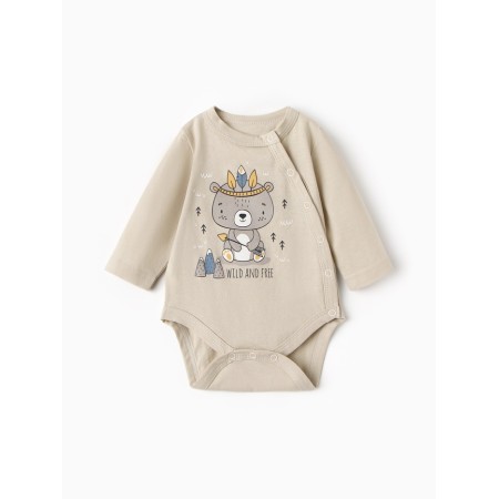 Body for a boy with a long sleeve, beige color, height 80 cm