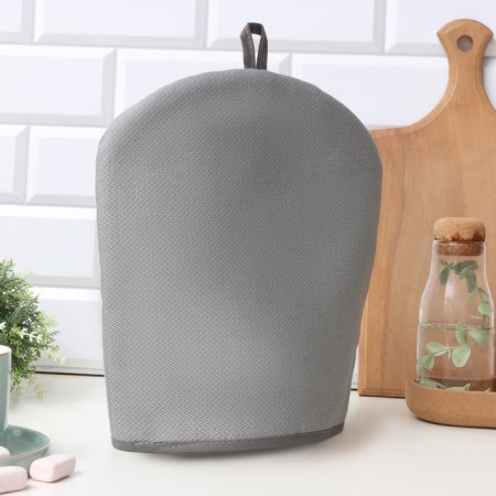 Грелка на чайник Этель Home collection grey 28х28см, 61%лён, 39%хл