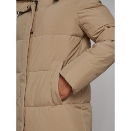 Coat insulated winter female, size 44, color light brown-10