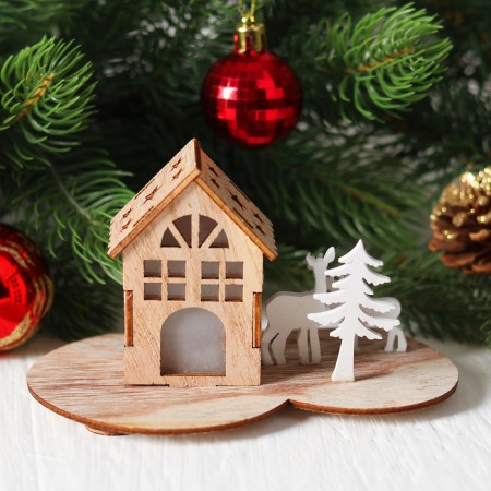New Year's decor with backlight "Festive house" 7 × 11.5 × 8.7 cm