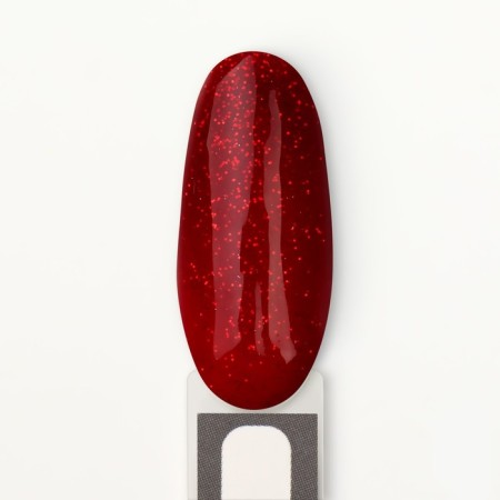 Gel nail polish "Red Boom", with sparkles, 3 phase, 8 ml, led/uv, color (79)-13