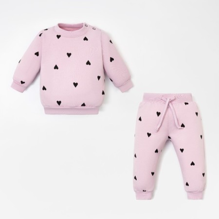 Costume: sweatshirt and pants crumb I am "hearts", height 86-92 cm, pink