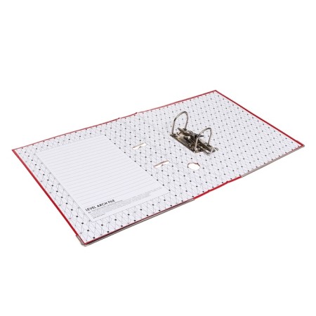 A4, 50 mm, calligrata, PVC, embossing "flax", metal edging, pocket for a spine, assembled, red, mix-3