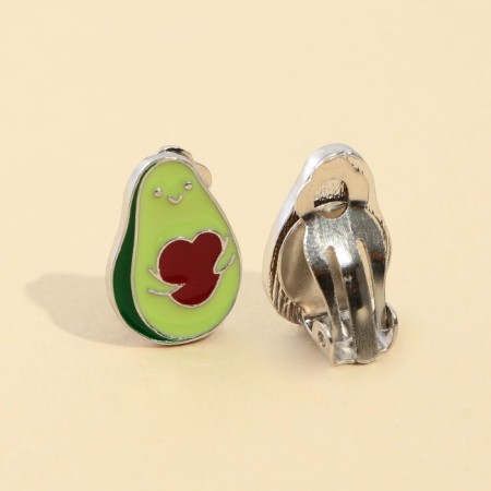 Earrings Clips and pendant "Avokadnoy", 8 x 9 cm-2
