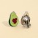Earrings Clips and pendant "Avokadnoy", 8 x 9 cm