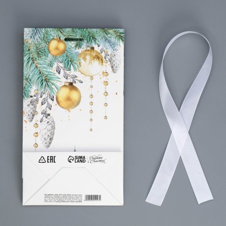 Gift package with a tape "Blizzard", 13 x 23 x 7 cm, New Year-7
