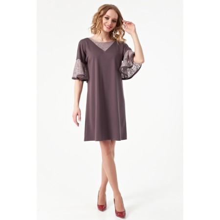 Women's dress, size 44, brown color-2