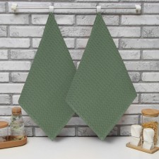 A set of kitchen towels of the Dolyana, Khaki color, 35x60cm-2pcs, 100% cotton, waffle, 220 g/m2