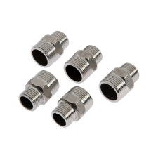 Ниппель переходной ZEIN, 1/2" х 3/4", наружная резьба, нержавеющая сталь, фасовка 5 шт.