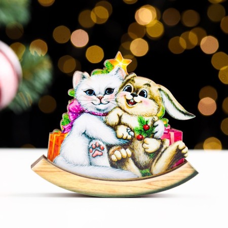 Souvenir "Year of rabbit. Swap rocking", wood, lamination, 9.4x8 cm-1