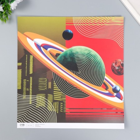 Scrapbooking paper bilateral "Cosmos" density 180 g 30.5x32 cm-3