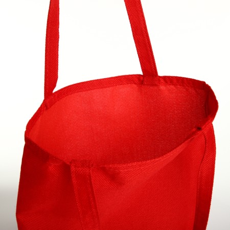 Shoper without fasteners, from textiles, red color-2
