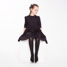 Колготки детские ажурные ЭРА "Елочка" цвет чёрный, 10-12 лет