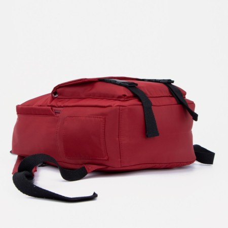 Youth backpack from textiles, 4 pockets, red color-2