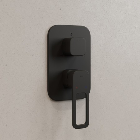 Hidden installation mixer IDDIS Slide Slibl00i68, three exits, black matte color-1