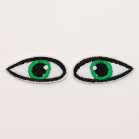 A set of Thermonacles "Eyes": right and left, 1.4 × 3.5 cm, oval, green color, 100 pcs.