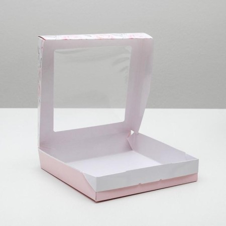 Confectionery packaging, boxing box "Flowers", 20 x 20 x 4 cm-1