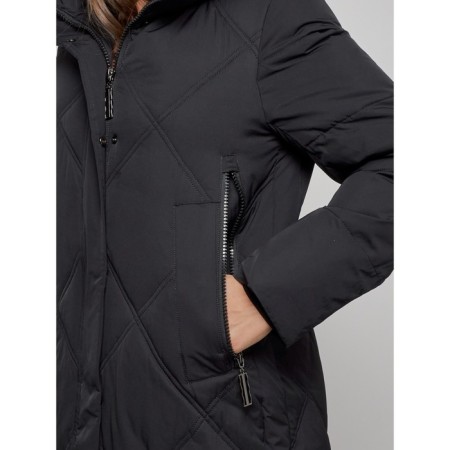 Coat insulated winter female, size 48, black color-10