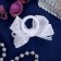 Hair elastic band "Schoolgirl" bow tape peas, d-7 cm, white