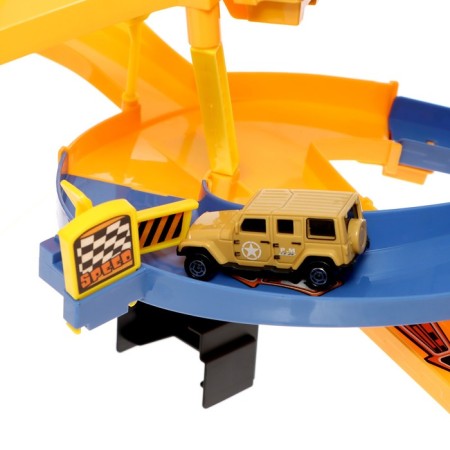Speed ​​Auto Trade, multi -level, with an elevator, cars in the kit, works from batteries-7