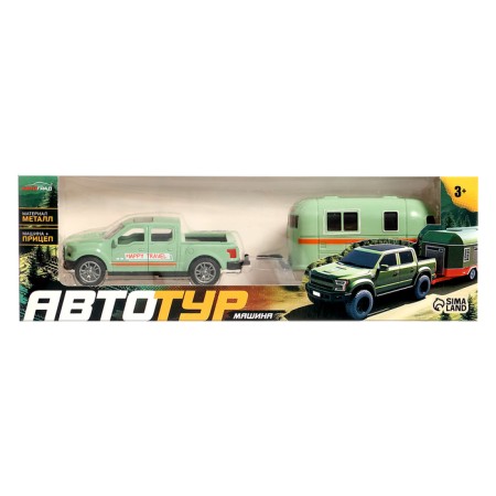 Metal machine "Autotur", with a trailer, color mix-12