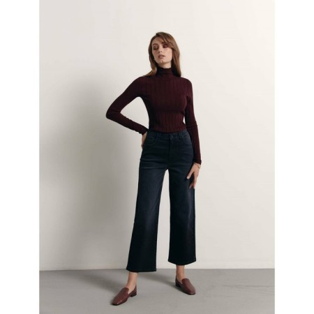 Jeans wide female Conte Elegant, size m, color Washed Black-1