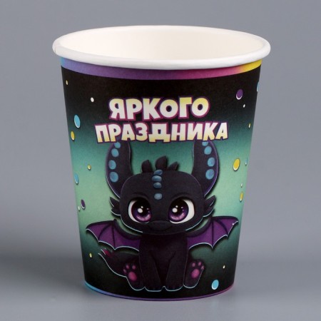 A single -single paper glass "Dragon", 250 ml-1