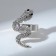 The ring "snake" curved, black and white color in silver, dimensionless