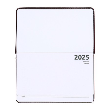 Pocket Dated 2025, 64 sheets, Devente.bravo, solid cover to leatzers with foam rubber, thermo embossing, block 70 g/m2, brown, 155 x 95mm-5