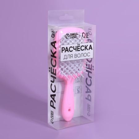 The comb is massage, wide, ventilated, 8.5 × 20.5 cm, PVC box, pink/white color-11