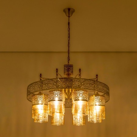 Suspended chandelier Citilux "emir" CL467183, 69x69x54 cm, 8x75W, E27, brown color-6
