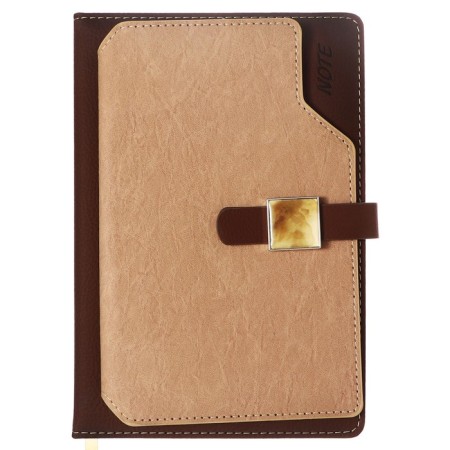 Organizer on the rings of A6+, 80 sheets, leatherette, with a stream, a line, with a handle, in a gift box, brown-2