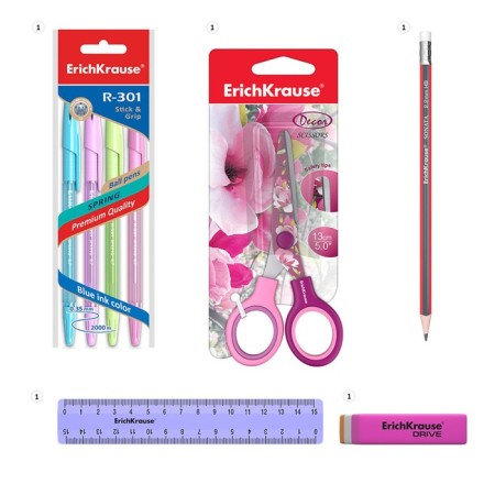 Set of desktop Erichkrause Mini Desk Pastel, 8 items, rotating, purple-2