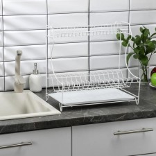 Dishes for dishes with a pallet 2-tier, table-mounted, 39.5 × 25 × 38 cm, white color
